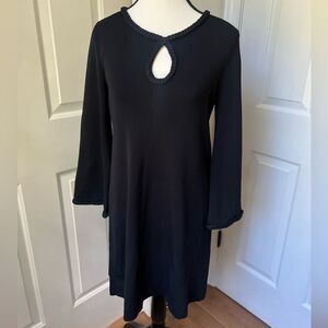 Shoshanna Black Braided Keyhole Knit Sweater Dress Size Medium